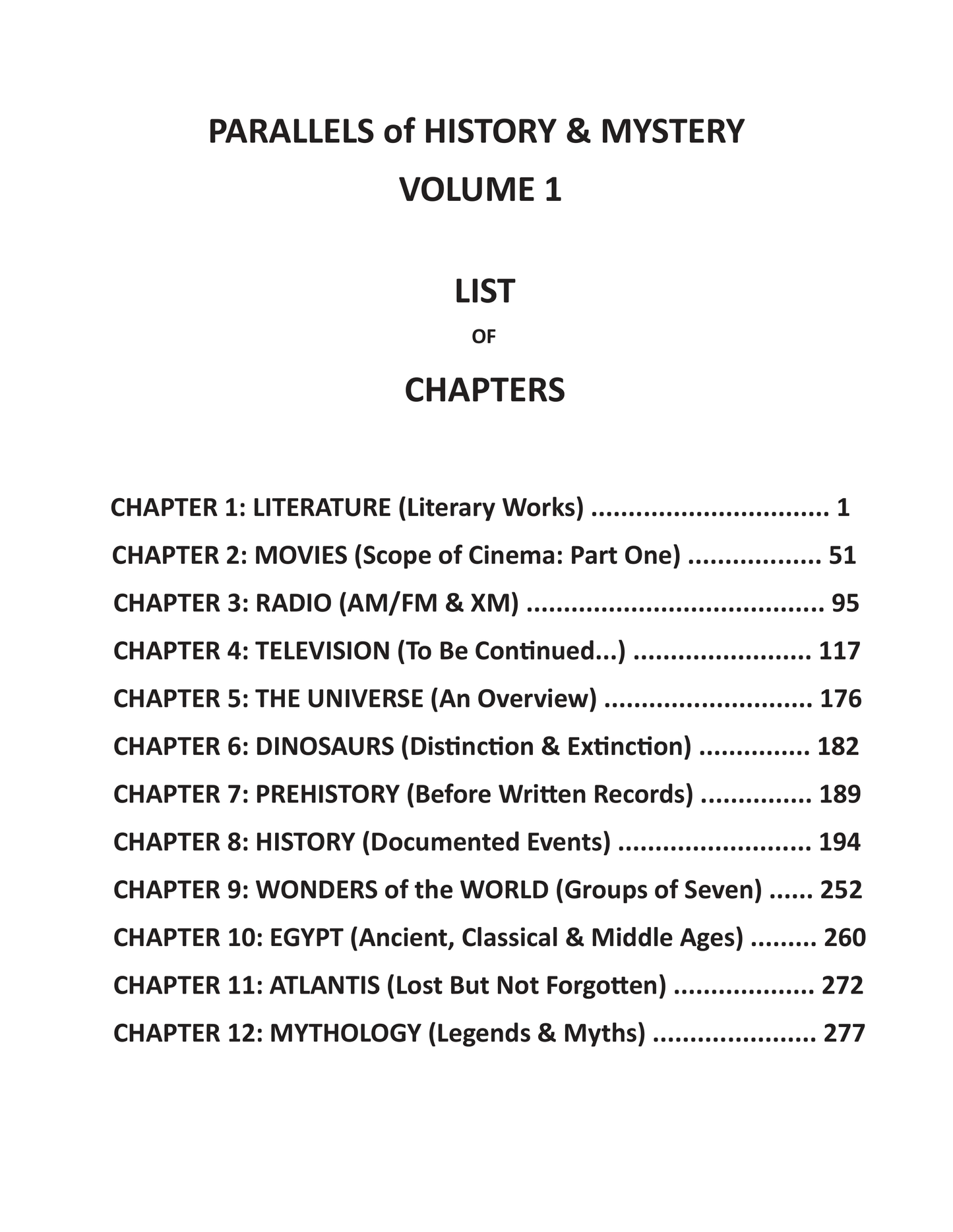 Parallels of History & Mystery: Volume 1